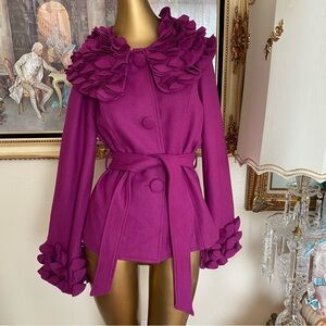 Feratelli Rosettes Fuchsia Coat